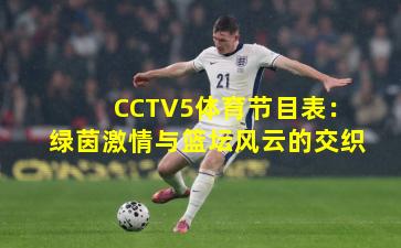 CCTV5体育节目表：绿茵激情与篮坛风云的交织